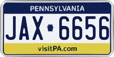 PA license plate JAX6656