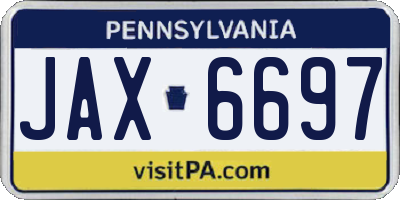 PA license plate JAX6697