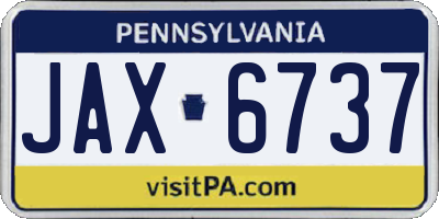 PA license plate JAX6737