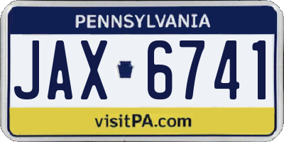 PA license plate JAX6741