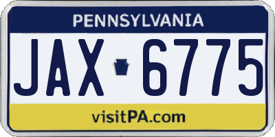 PA license plate JAX6775