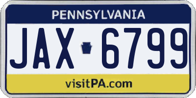 PA license plate JAX6799