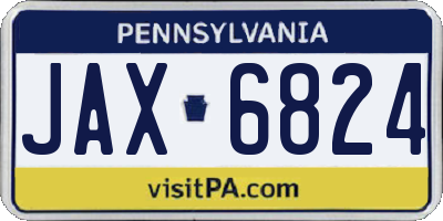 PA license plate JAX6824