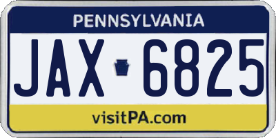 PA license plate JAX6825