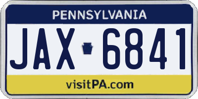 PA license plate JAX6841