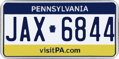 PA license plate JAX6844