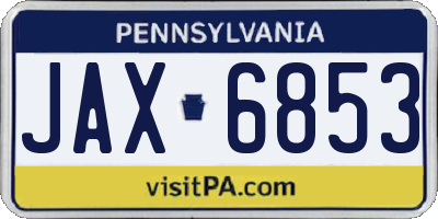 PA license plate JAX6853