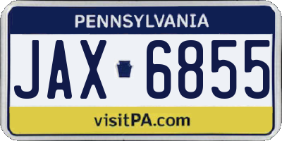 PA license plate JAX6855