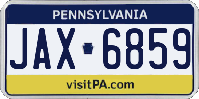 PA license plate JAX6859