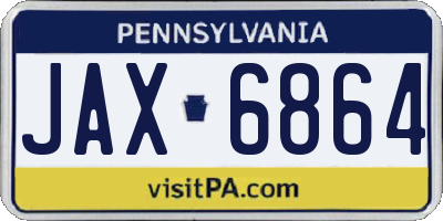 PA license plate JAX6864
