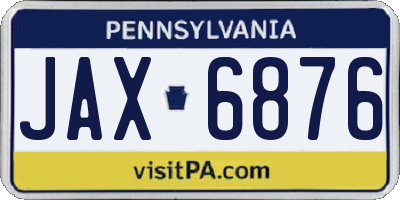 PA license plate JAX6876