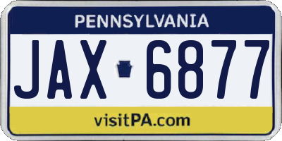 PA license plate JAX6877
