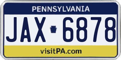PA license plate JAX6878