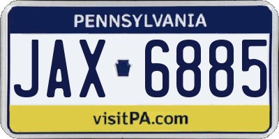 PA license plate JAX6885