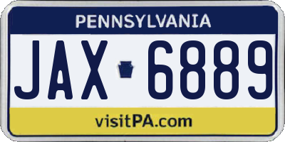 PA license plate JAX6889