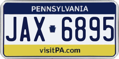 PA license plate JAX6895