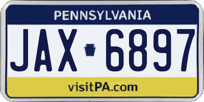PA license plate JAX6897