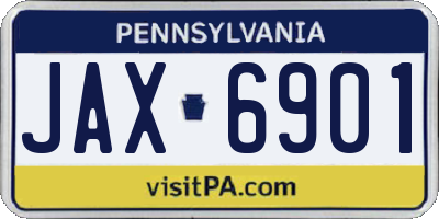 PA license plate JAX6901