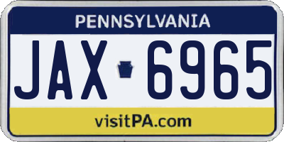PA license plate JAX6965