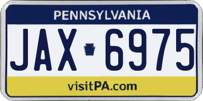 PA license plate JAX6975
