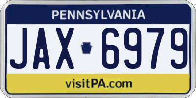 PA license plate JAX6979