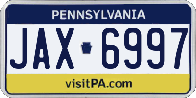 PA license plate JAX6997
