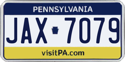 PA license plate JAX7079