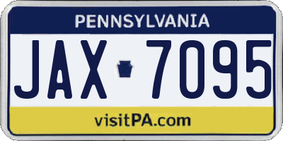 PA license plate JAX7095
