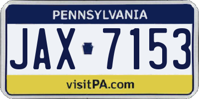 PA license plate JAX7153