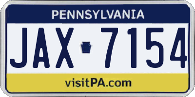 PA license plate JAX7154