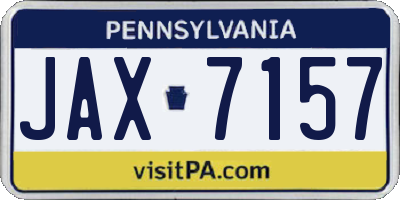 PA license plate JAX7157