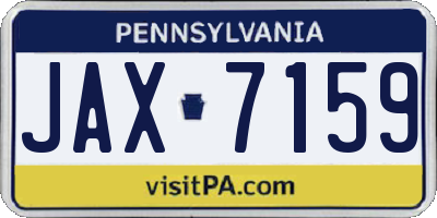 PA license plate JAX7159
