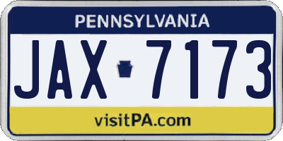 PA license plate JAX7173