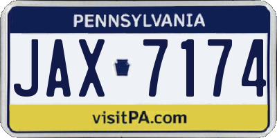 PA license plate JAX7174