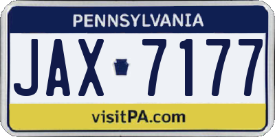 PA license plate JAX7177