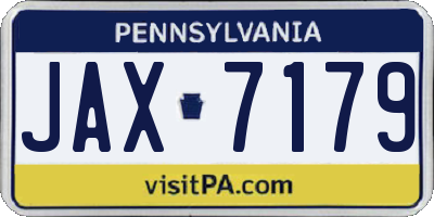 PA license plate JAX7179