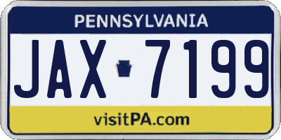 PA license plate JAX7199