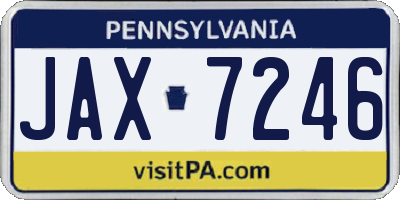 PA license plate JAX7246