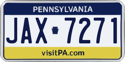PA license plate JAX7271