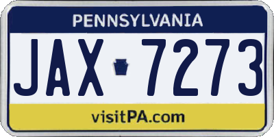 PA license plate JAX7273