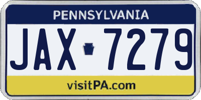 PA license plate JAX7279