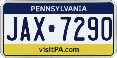 PA license plate JAX7290