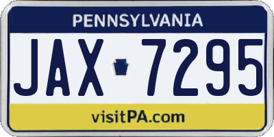 PA license plate JAX7295