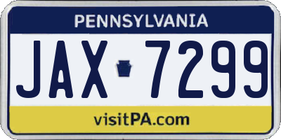 PA license plate JAX7299
