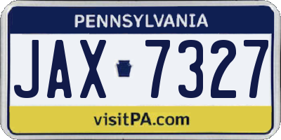 PA license plate JAX7327