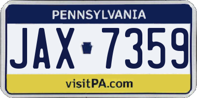 PA license plate JAX7359