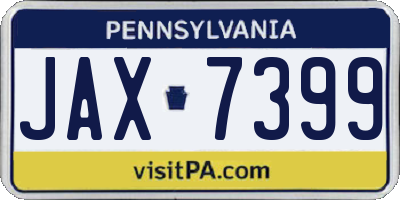 PA license plate JAX7399