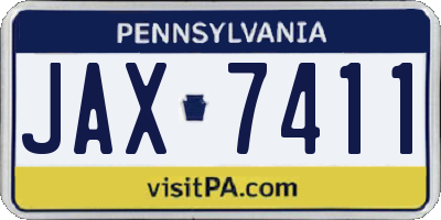 PA license plate JAX7411