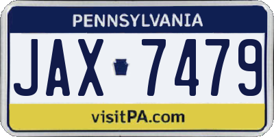 PA license plate JAX7479