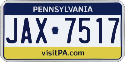 PA license plate JAX7517